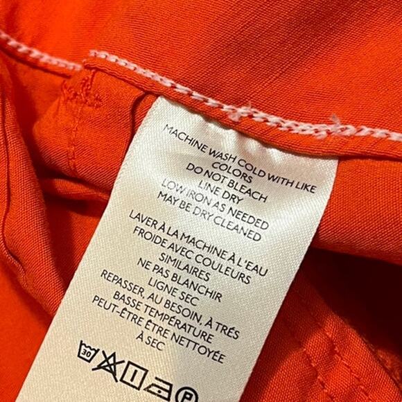 Maeve Pants Women's 20W Orange The Colette High Rise Wide Leg Linen Anthro - Picture 3 of 8